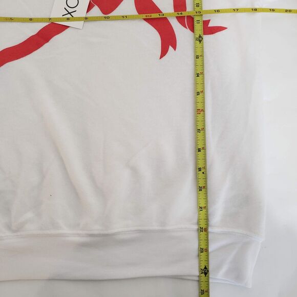 NEW!! Wildfox SIZE S Gift Wrapped Bow White Lightweight Sweater Sweatshirt Top - Picture 8 of 12